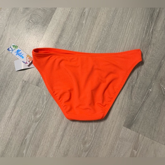 NWT Malibu Dream Girl Bright Orange Florescent Bikini Brief Woman’s size Large - Picture 3 of 5